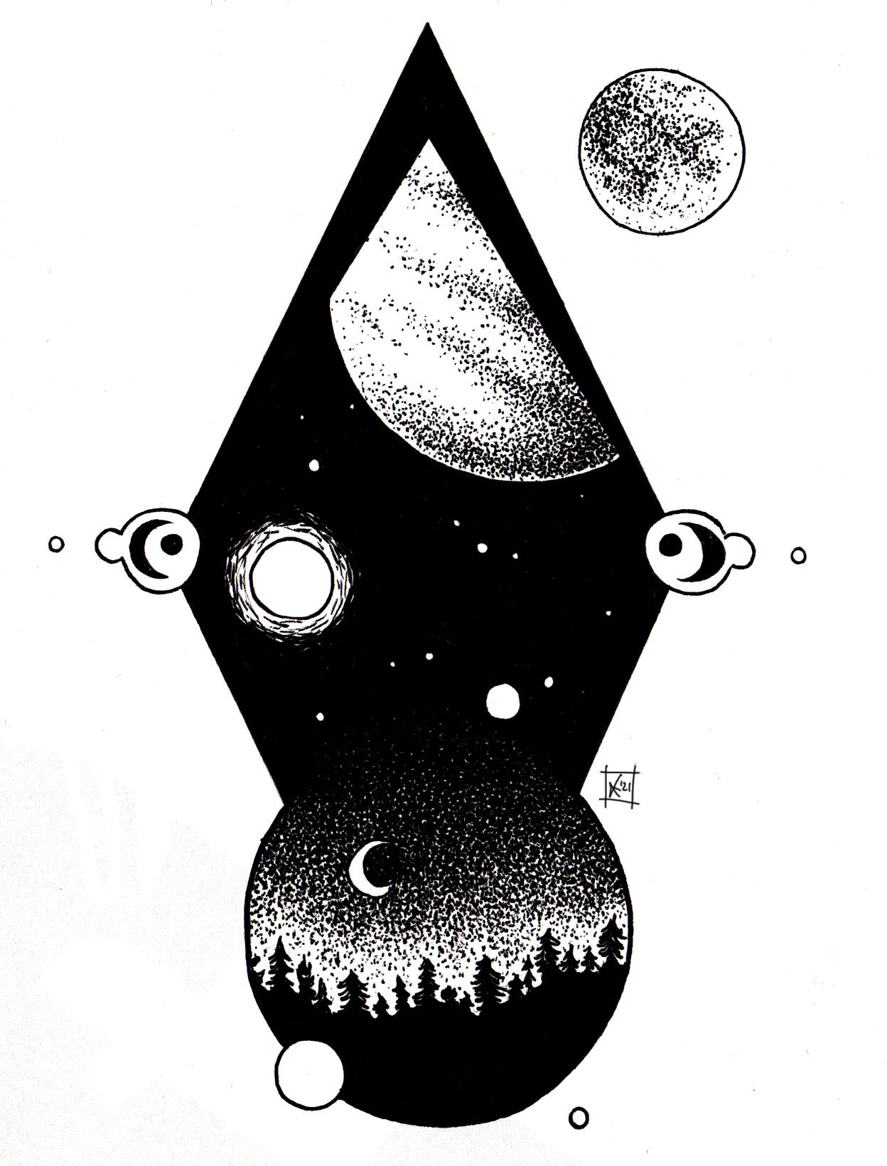 Dotwork Forest